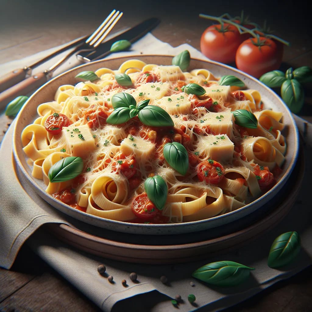 Cheesy Tomato Basil Pasta
