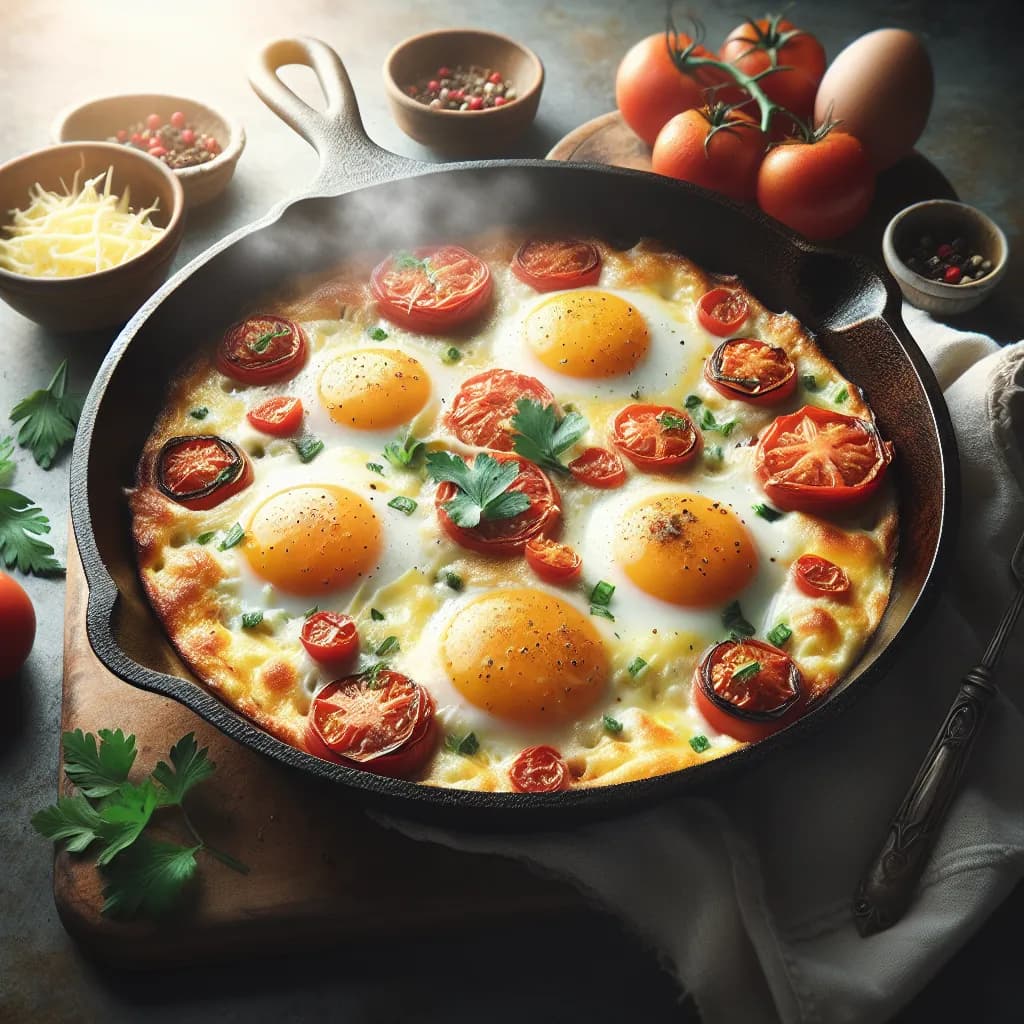 Cheesy Tomato Egg Skillet