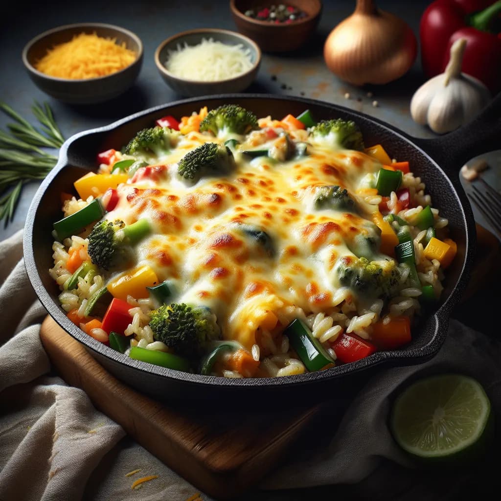 Cheesy Vegetable Rice Skillet
