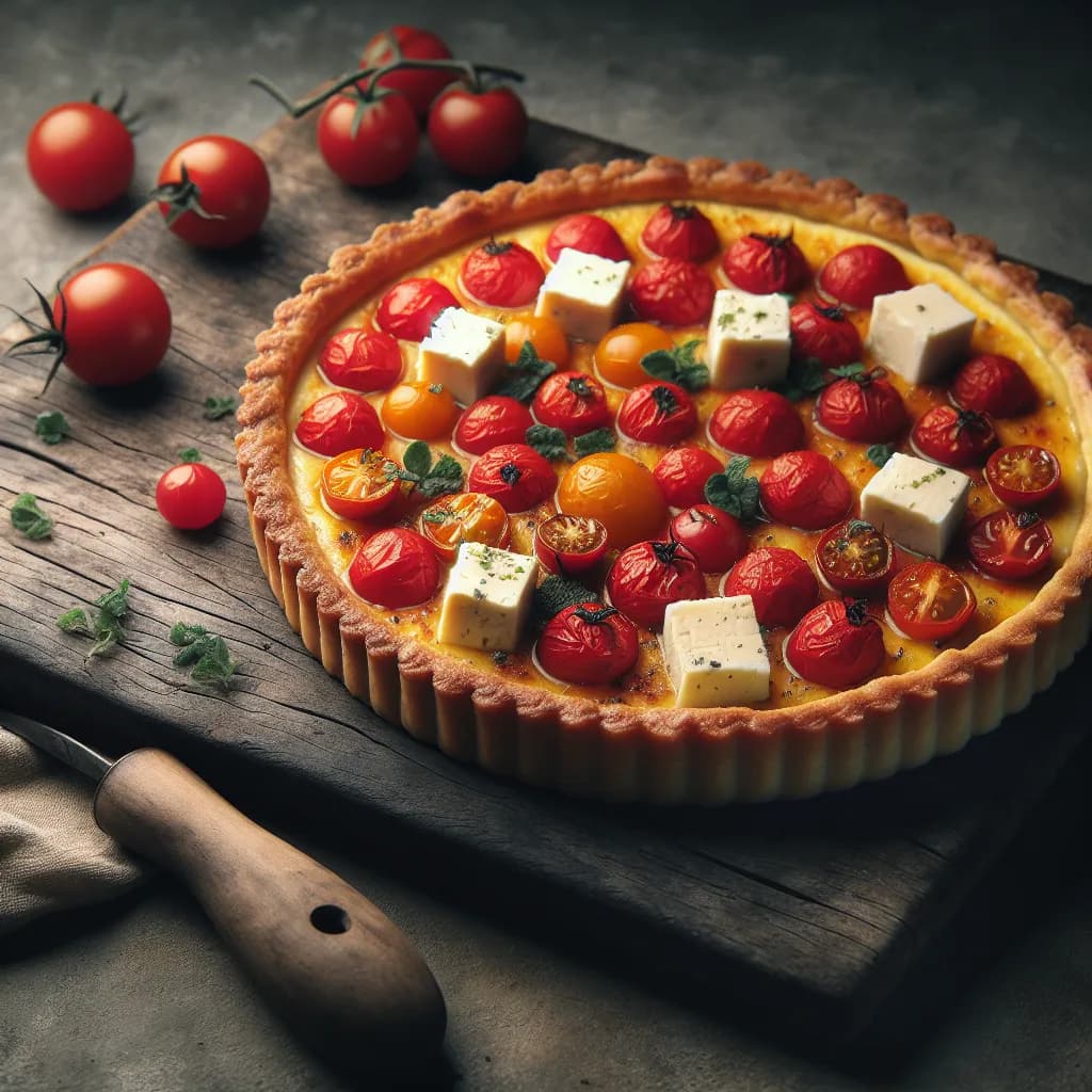 Cherry Tomato and Twaróg Cheese Tart