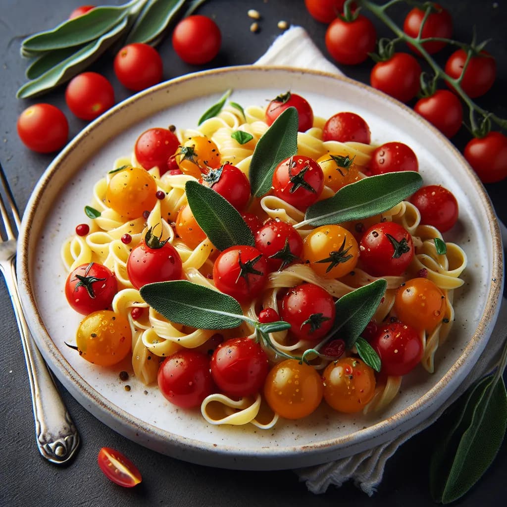 Cherrytomaten-Salbei-Pasta