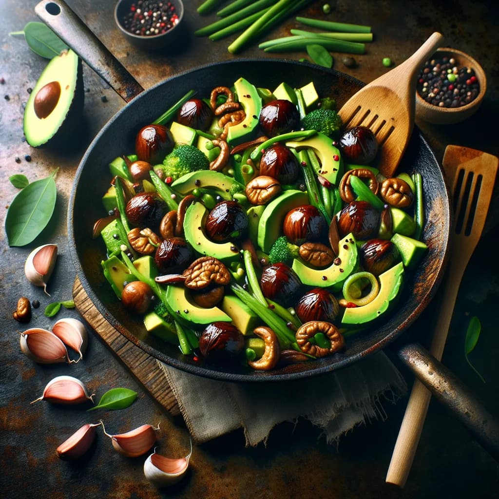 Chestnut Avocado Stir-fry