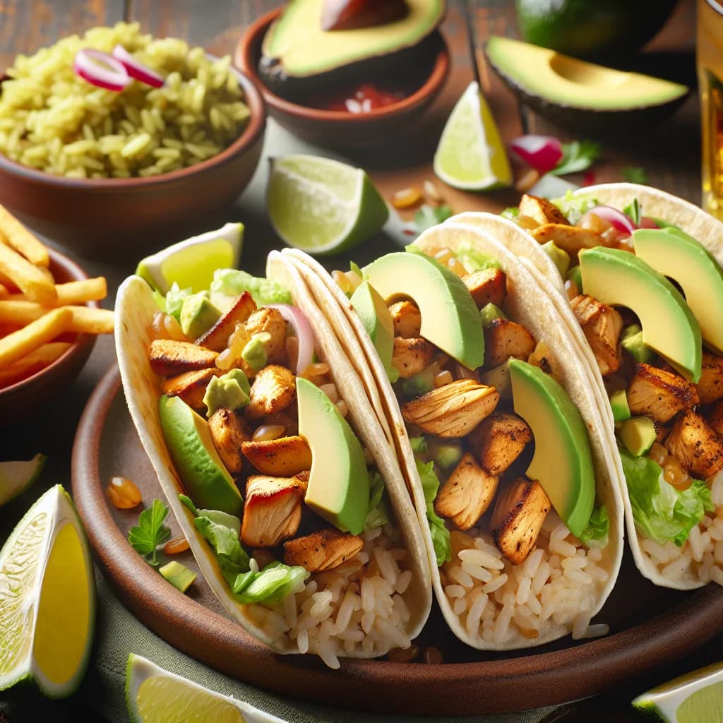 Chicken Avocado Rice Tacos