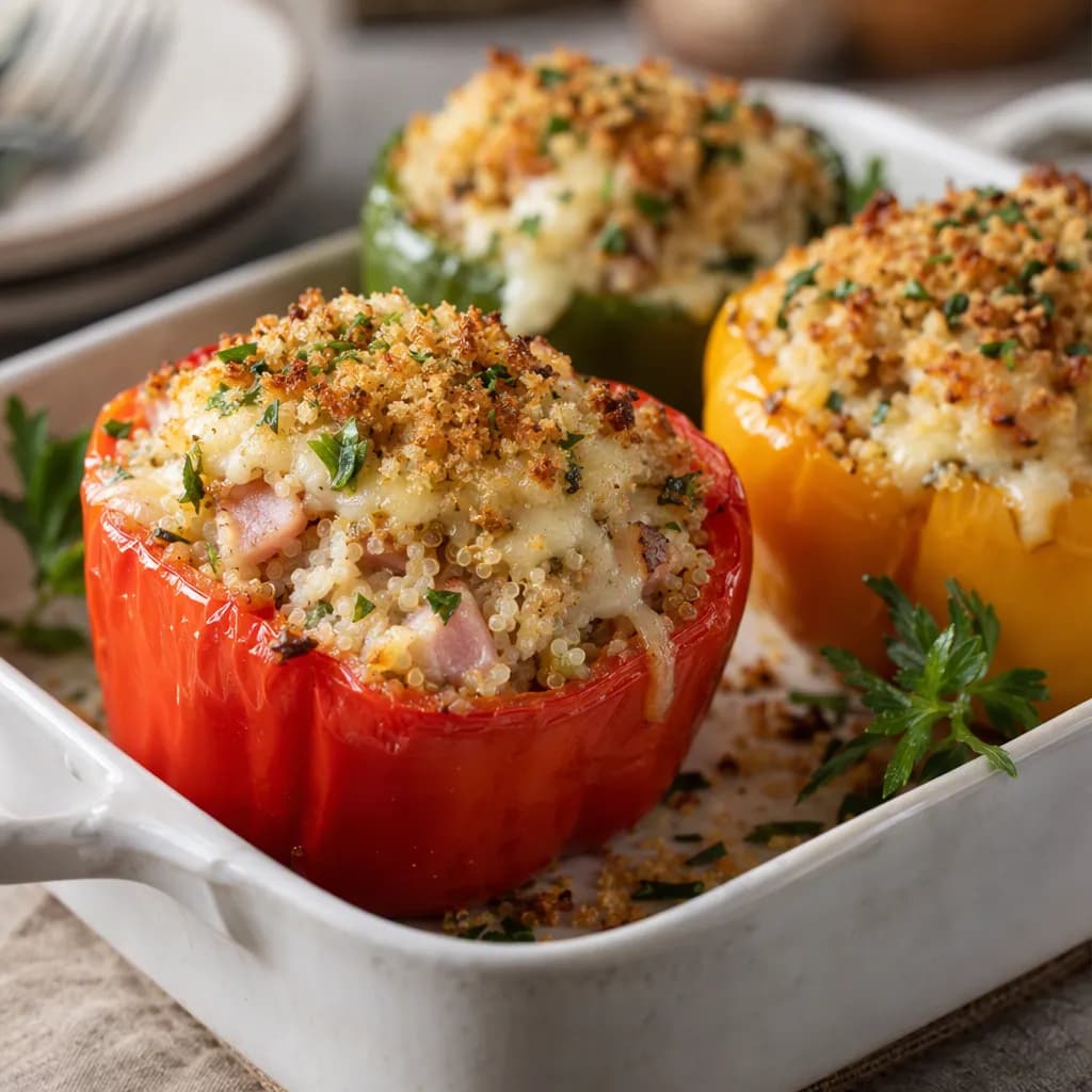 Chicken Cordon Bleu Stuffed Bell Peppers