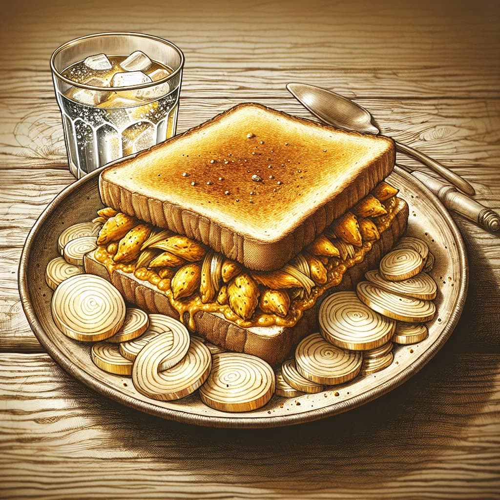 Chicken Curry and Onion Sandwich