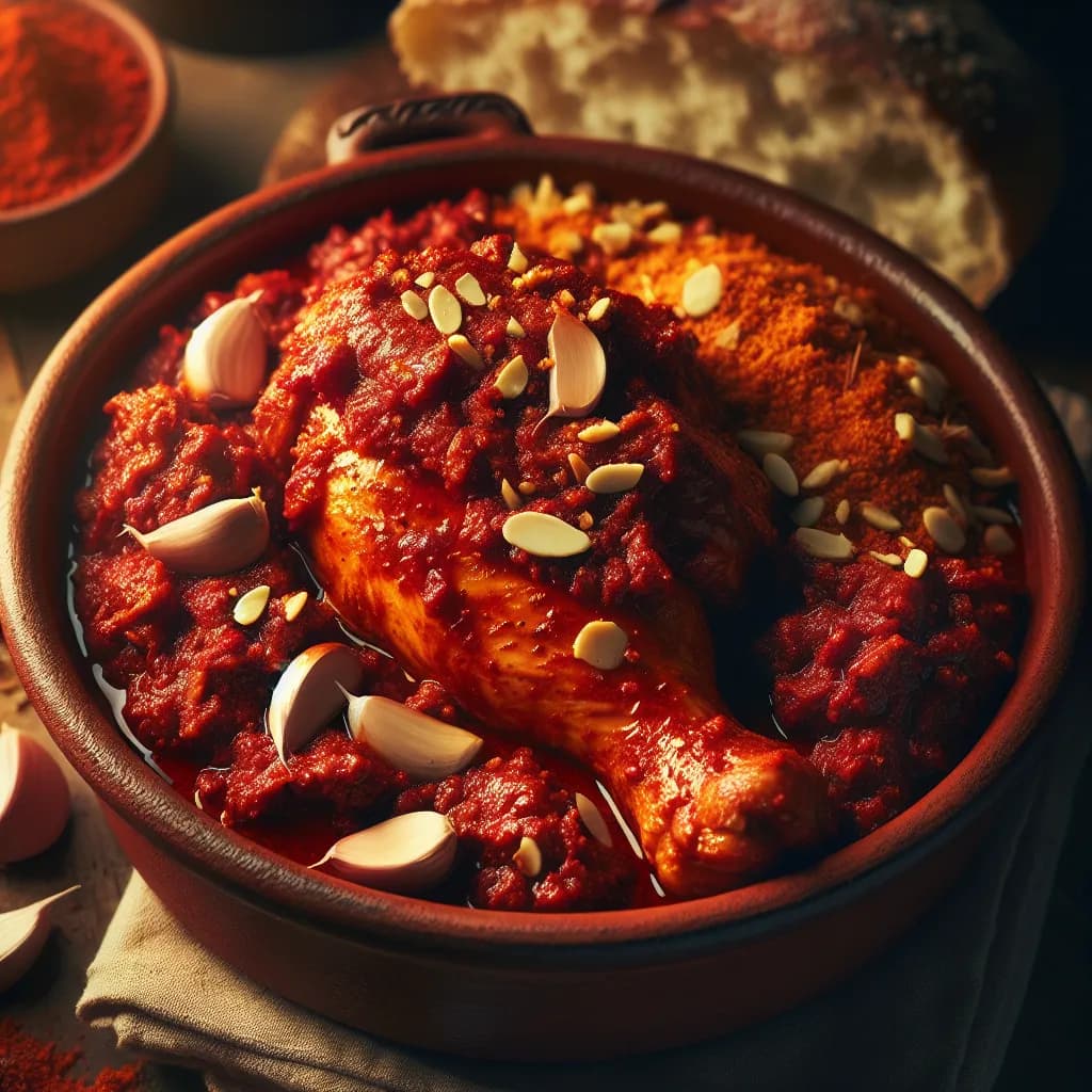 Chicken Paprika with Garlic and Almonds