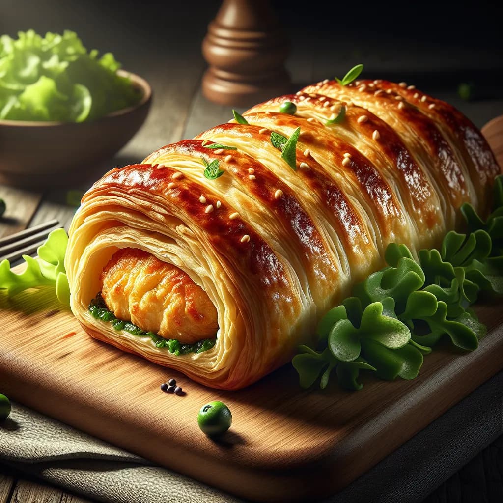 Chicken Puff Pastry Roll