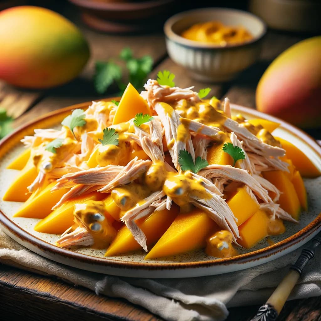 Chicken Salad with Curry and Mango