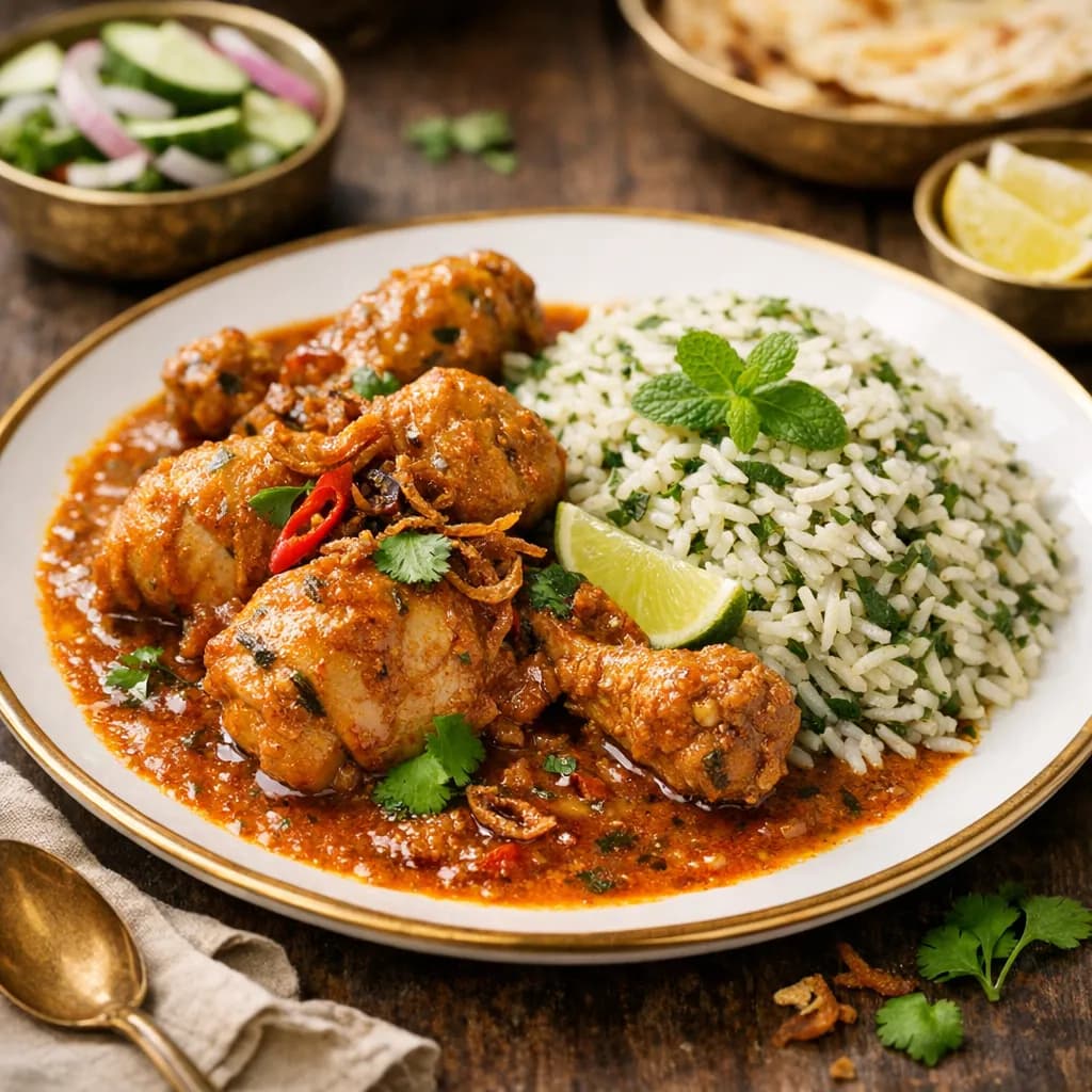Chicken Salan with Herb Rice