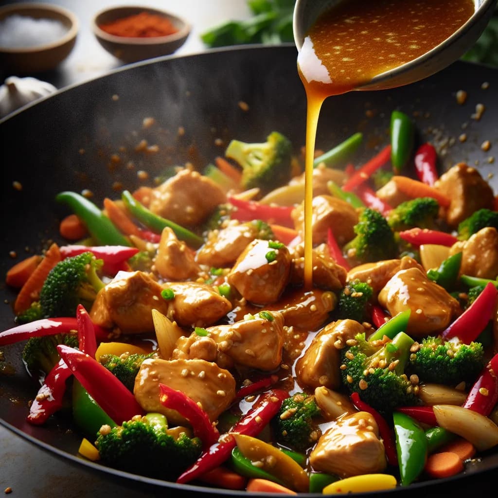 Chicken Stir Fry with Garlic Ginger Sauce