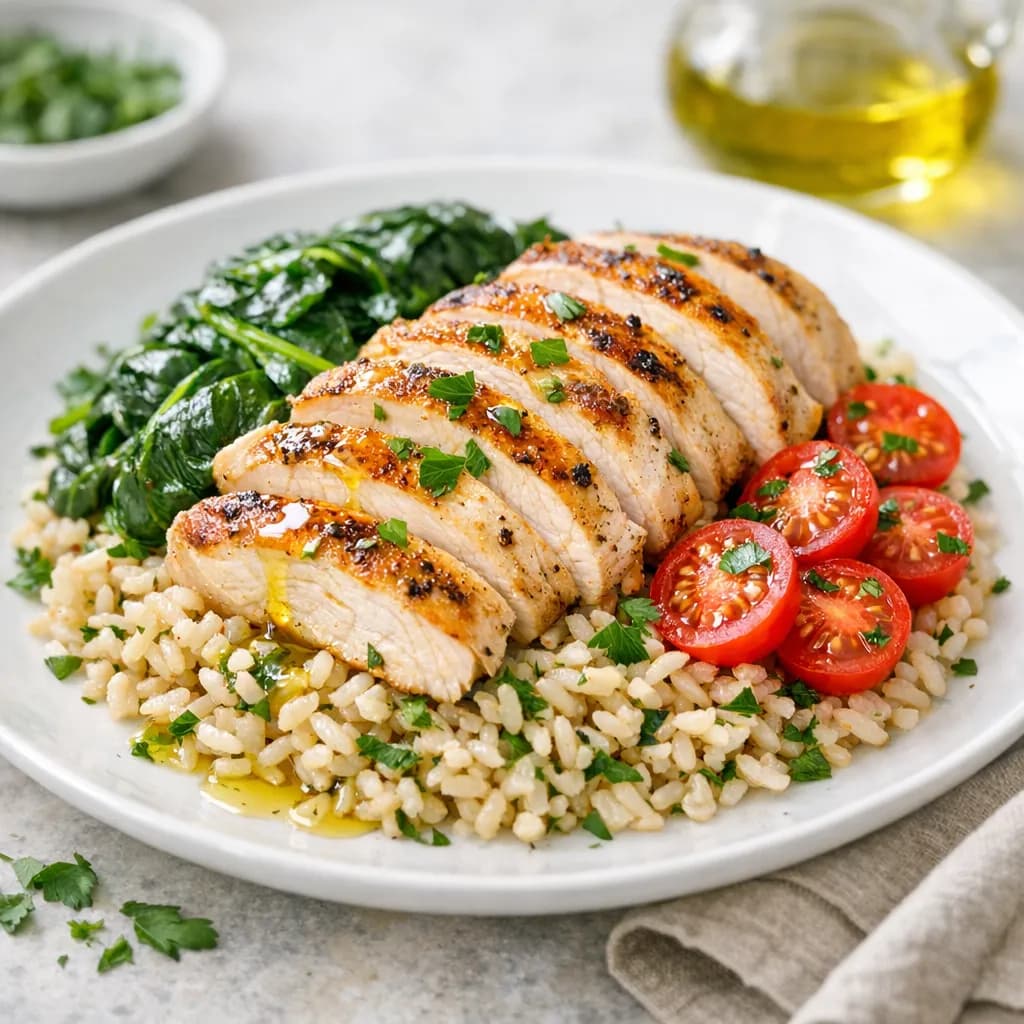 Chicken Stream with Herb Rice