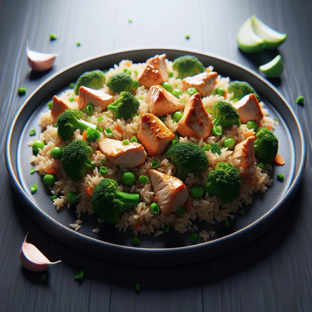 Chicken and Broccoli Garlic Fried Rice