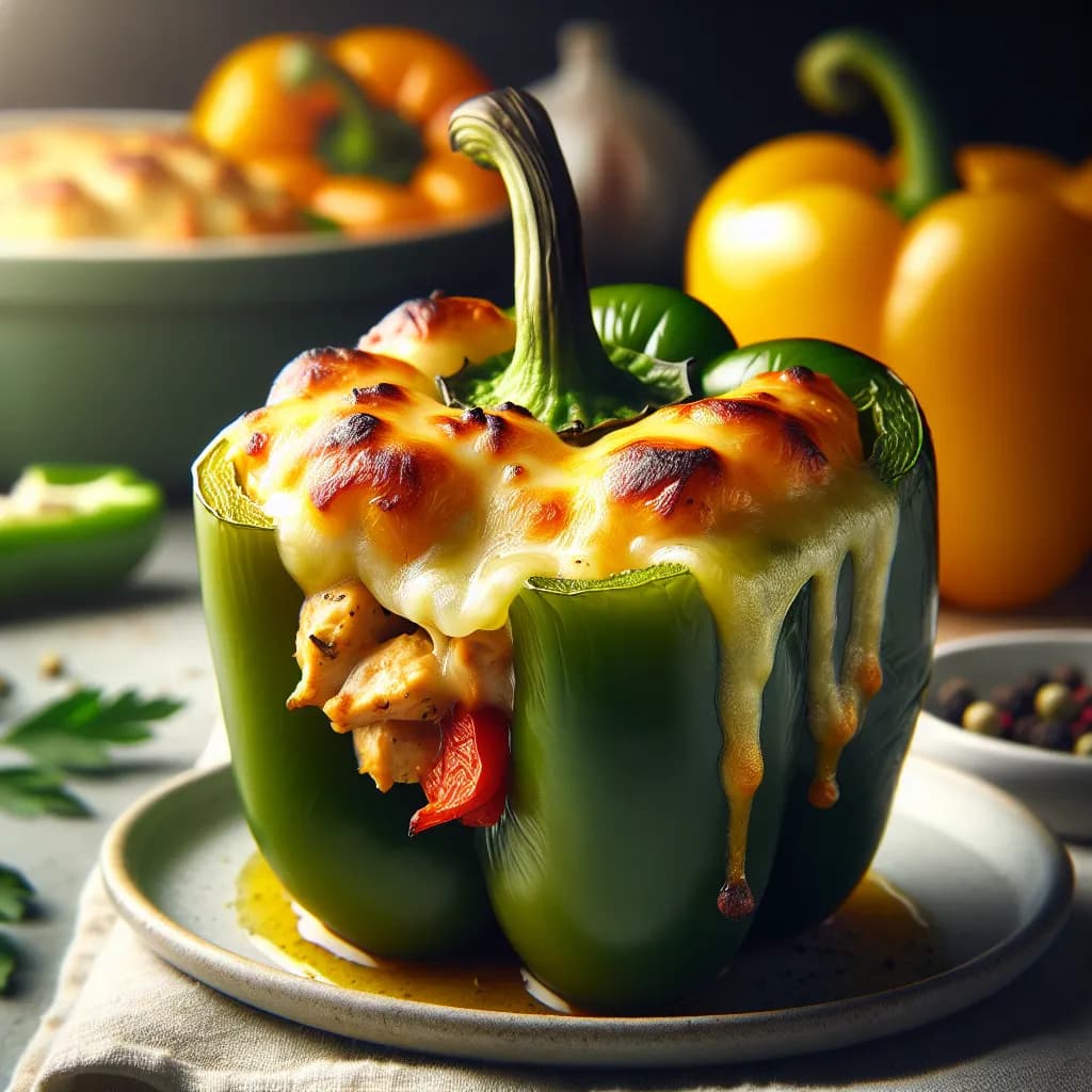 Chicken and Cheese Stuffed Bell Peppers