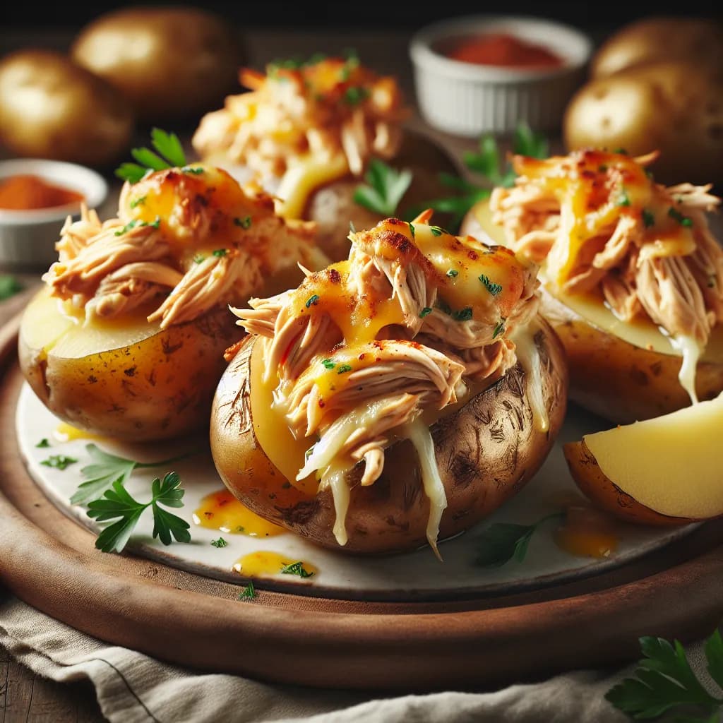 Chicken and Cheese Stuffed Potatoes