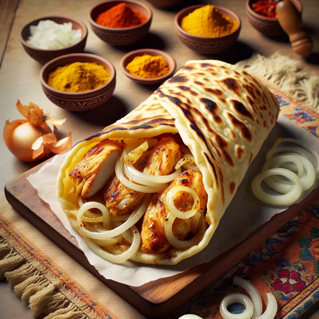Chicken and Onion Parota Roll