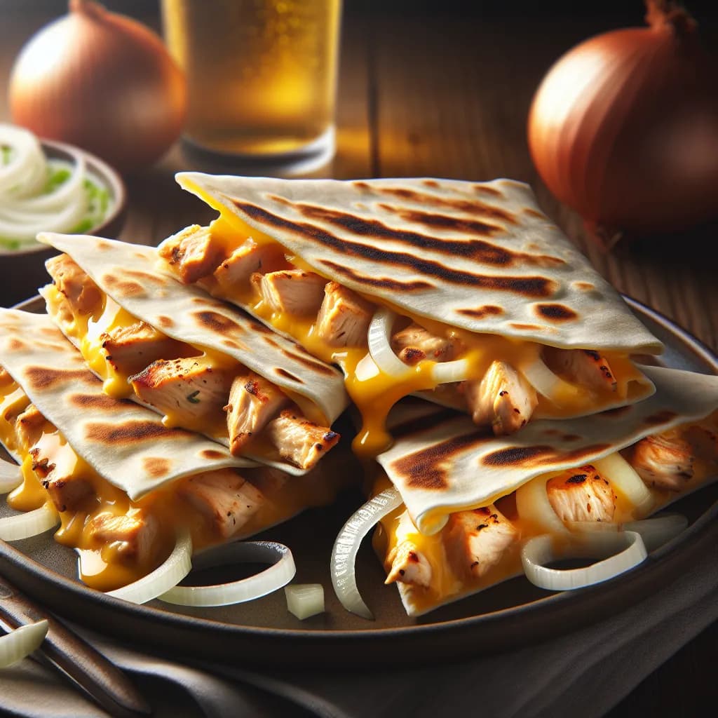Chicken and Onion Quesadillas