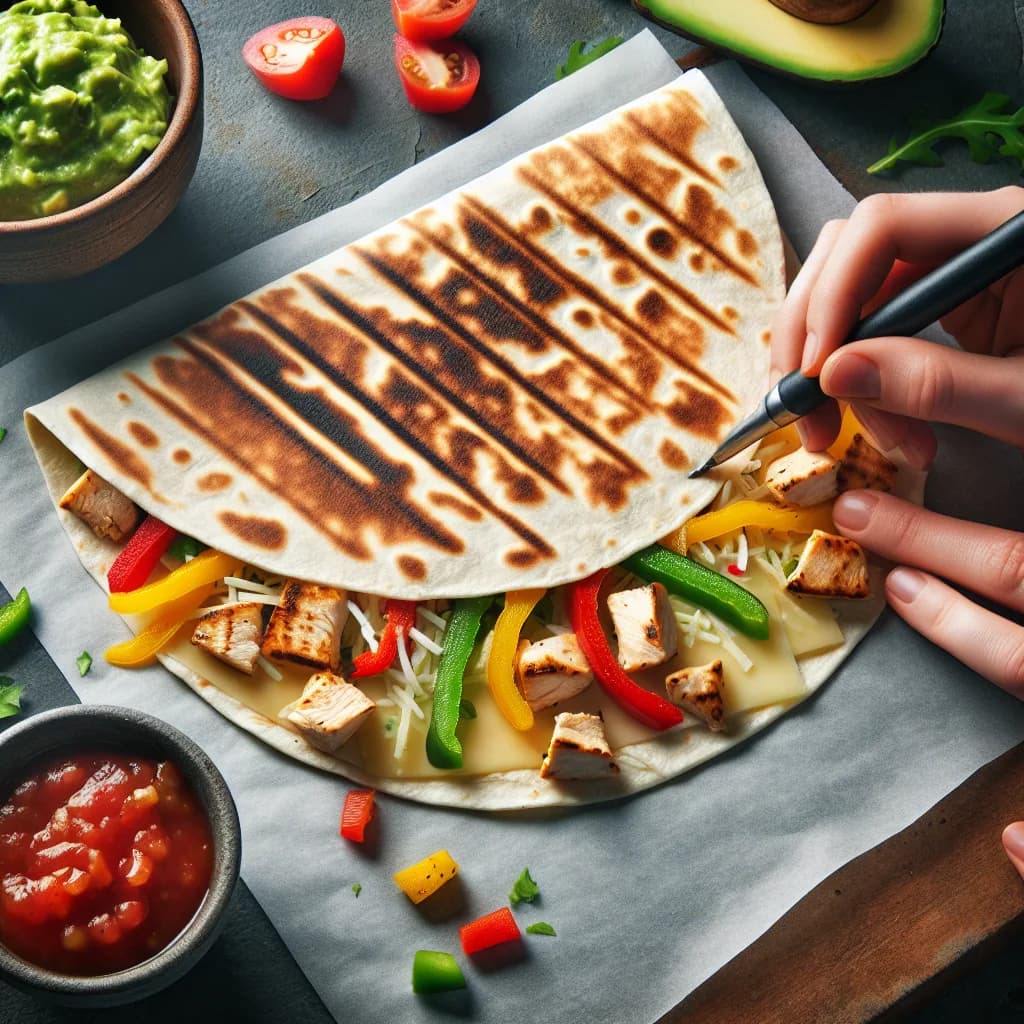 Chicken and Pepper Quesadilla