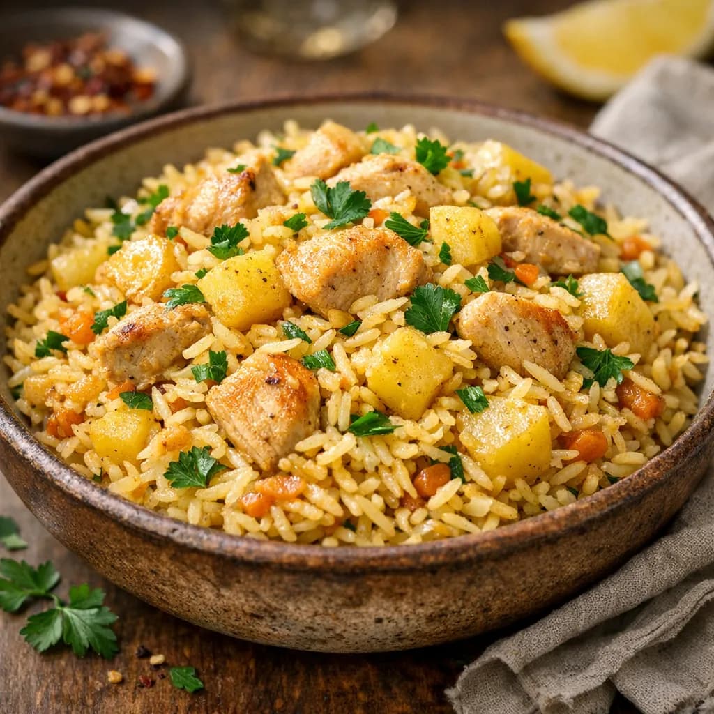 Chicken and Potato Rice Pilaf