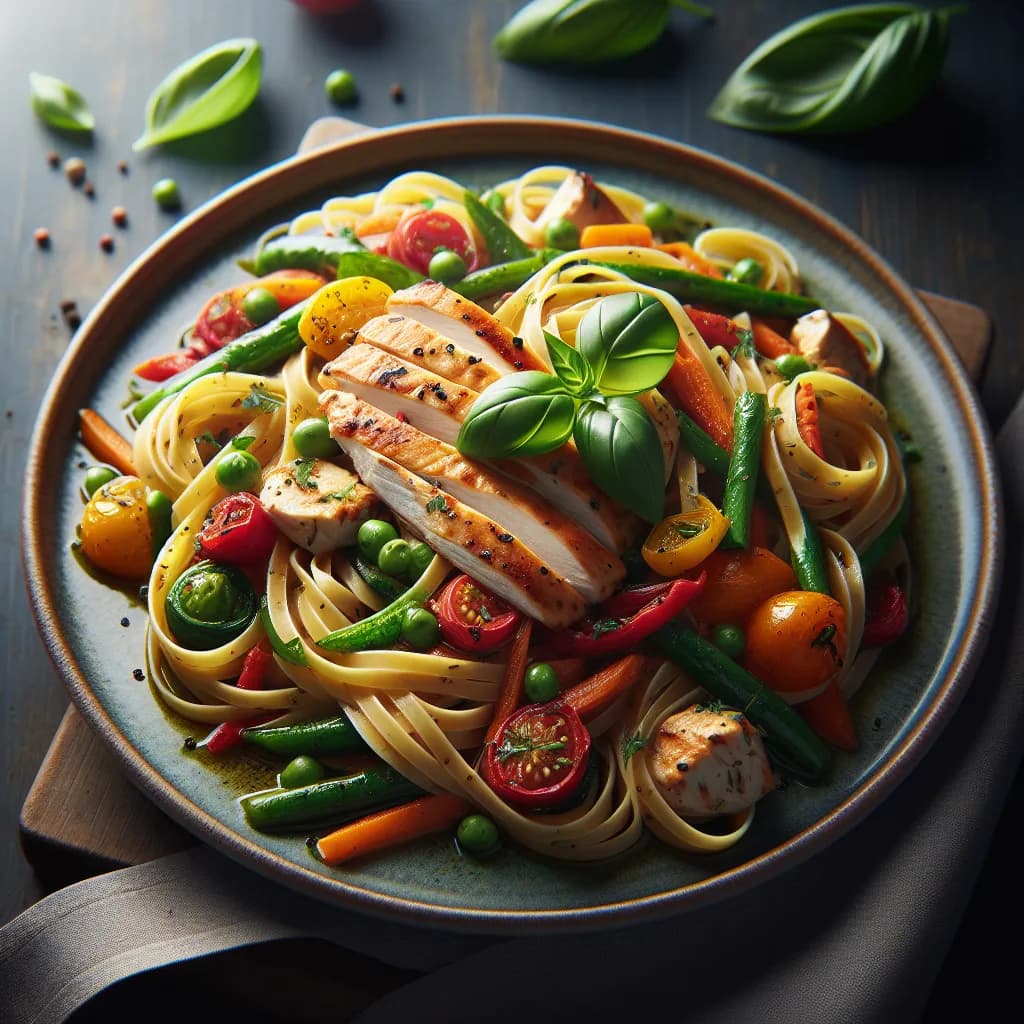 Chicken and Vegetable Linguine
