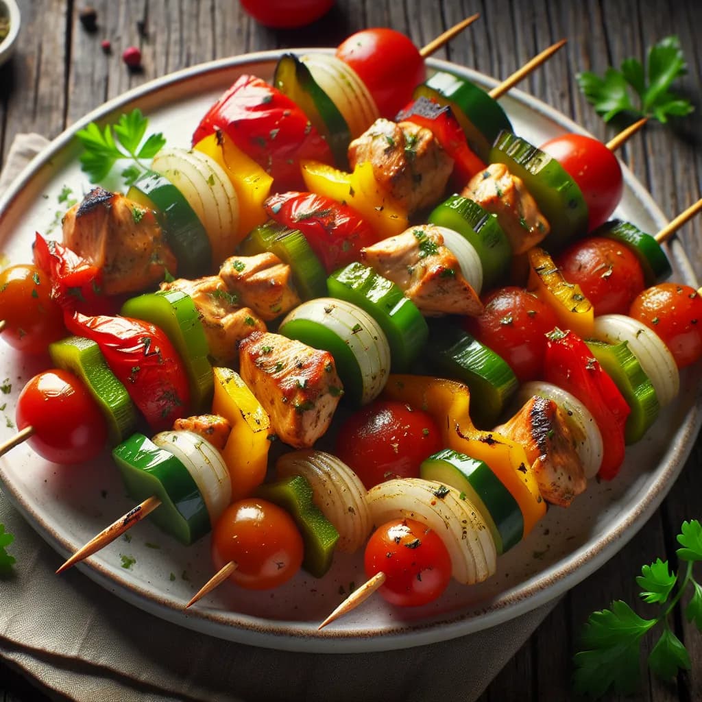 Chicken and Vegetable Skewers
