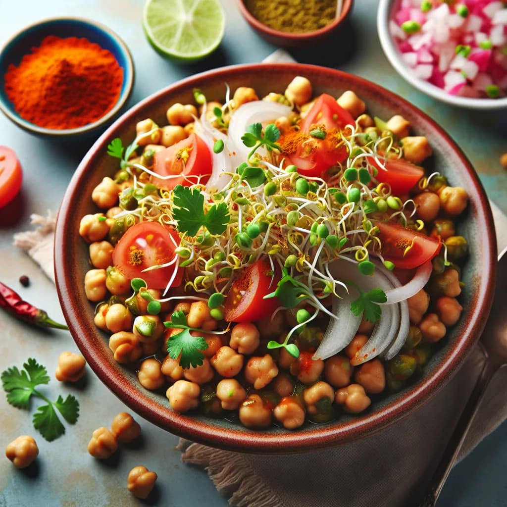 Chickpea and Sprouts Chaat