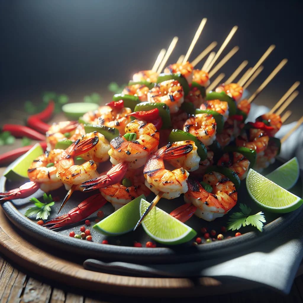 Chili Lime Shrimp Skewers