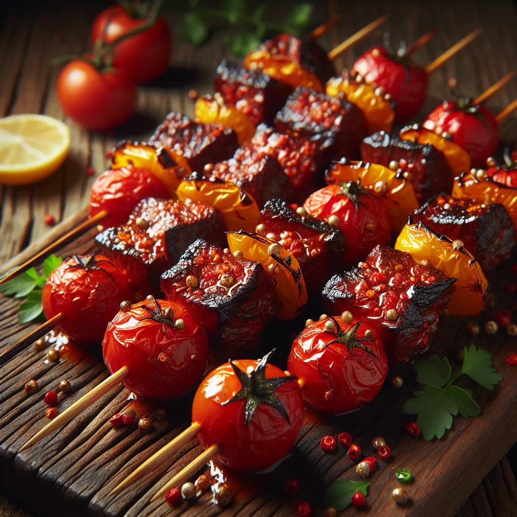 Chili Tomato Meat Skewers