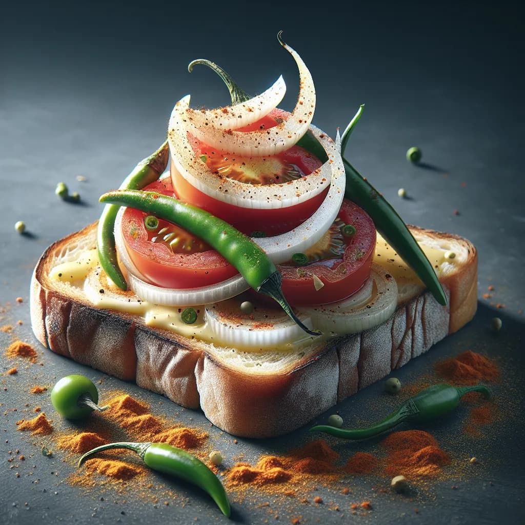 Chili Tomato Open-Faced Sandwich