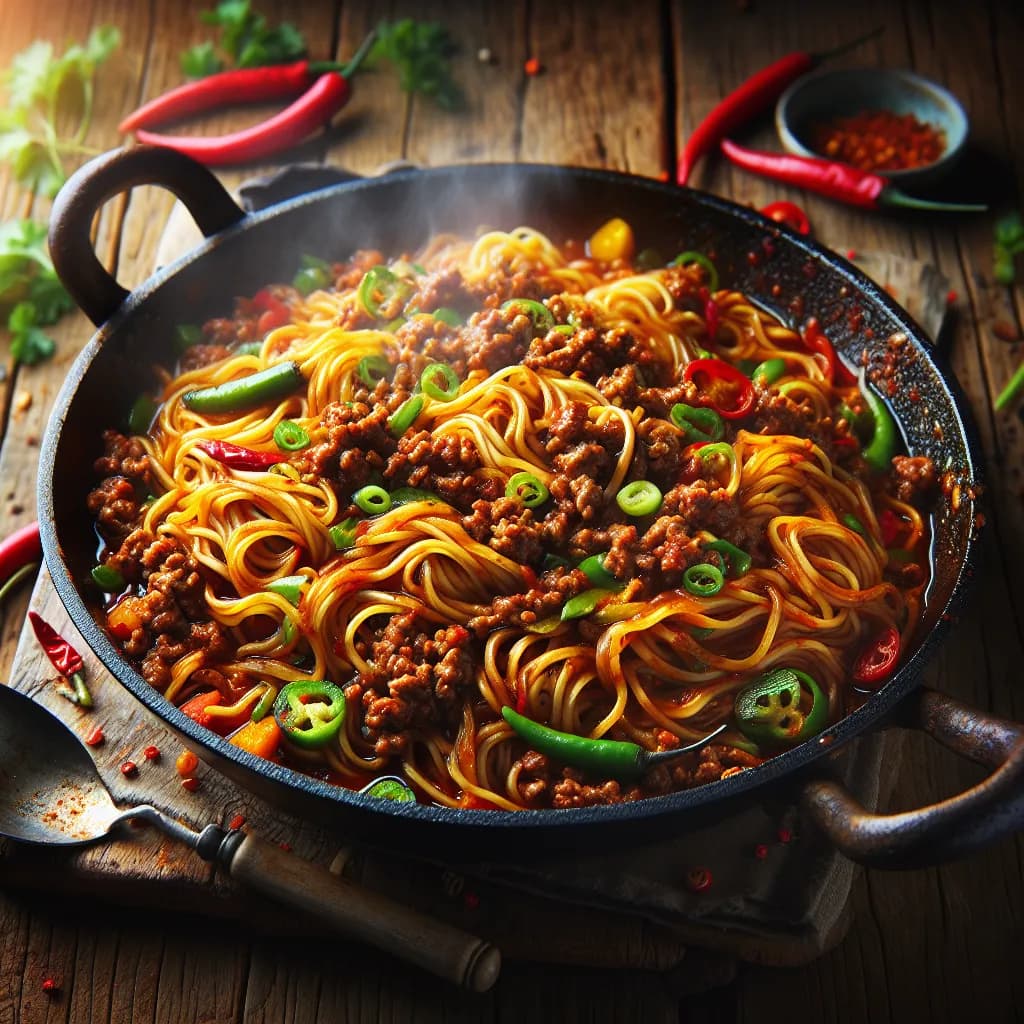 Chili-Nudel-Hackfleisch-Pfanne