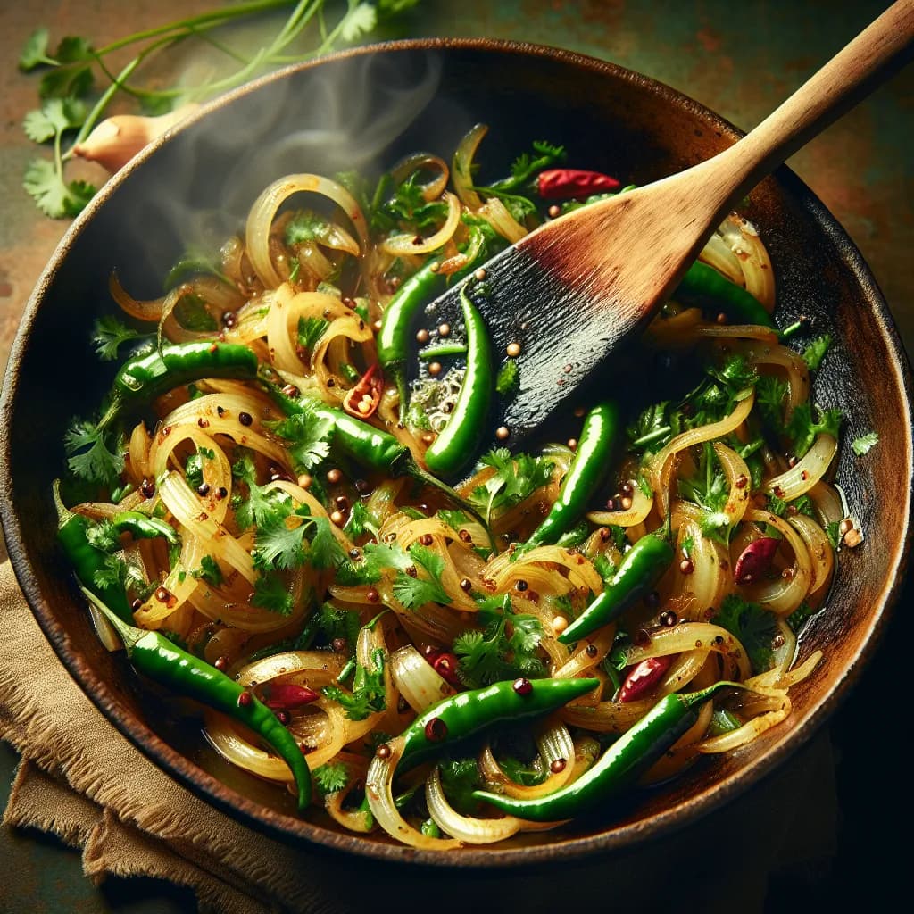 Chilli Coriander Onion Stir-fry