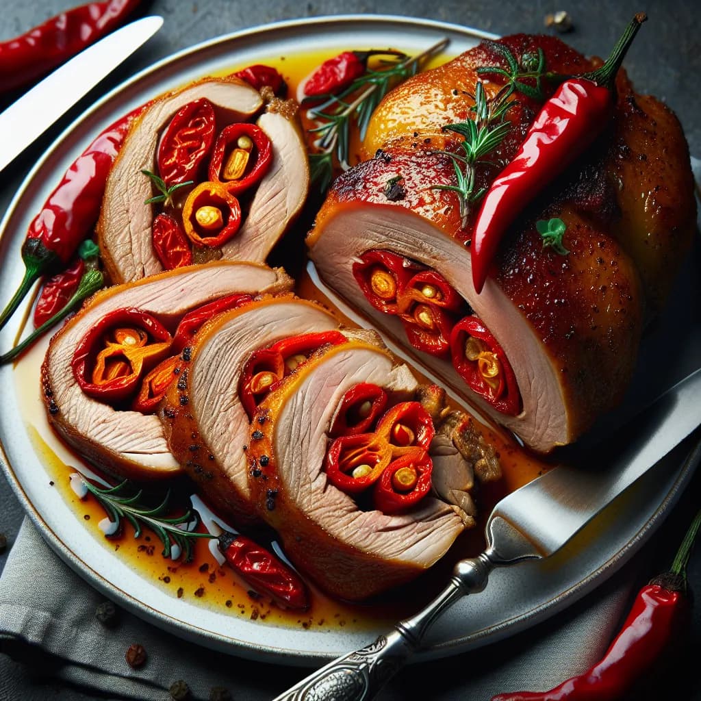 Chilli Pepper Stuffed Duck Breast