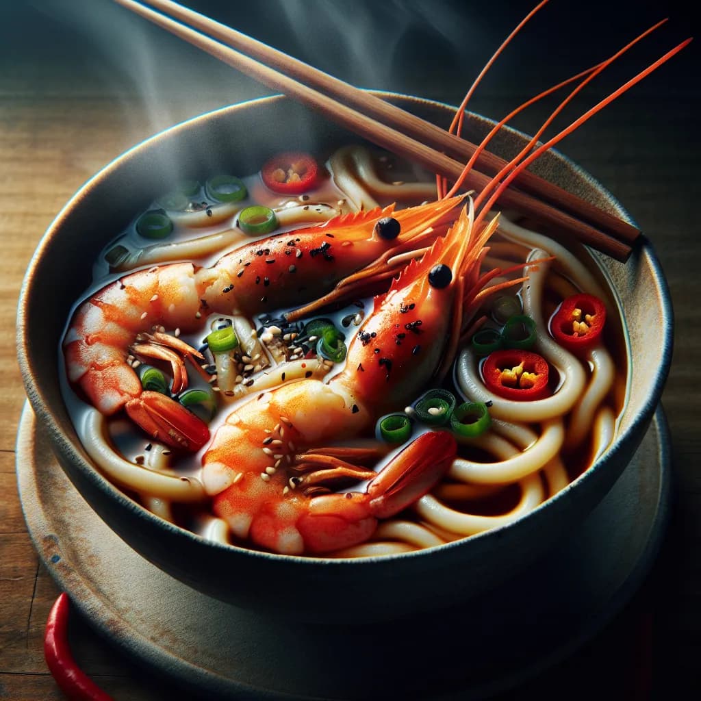 Chilli Prawn Udon Soup