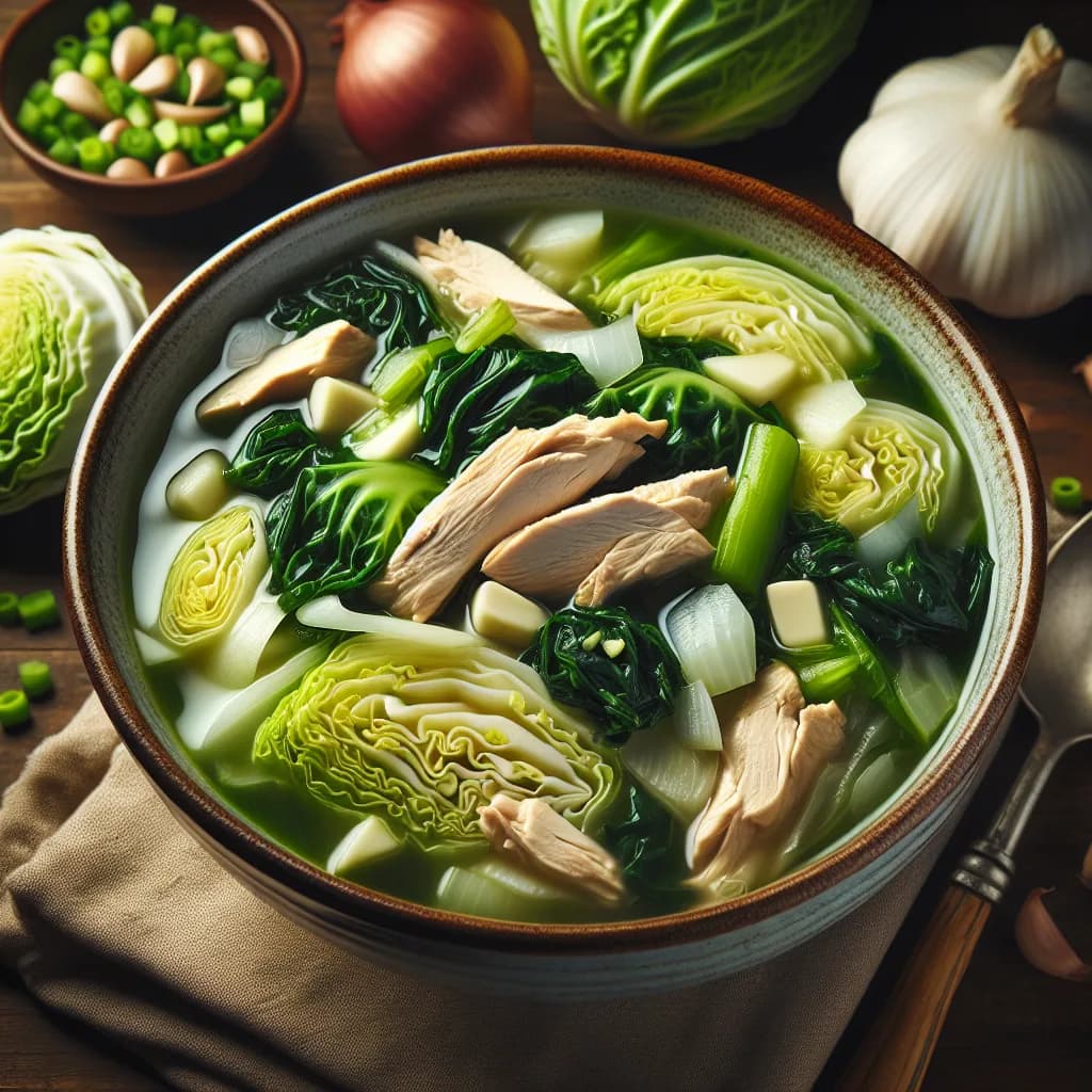 Chinakohl-Suppe mit Hähnchen