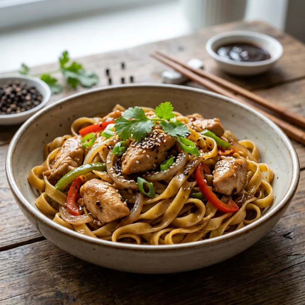 Chinese Black Pepper Chicken Pasta