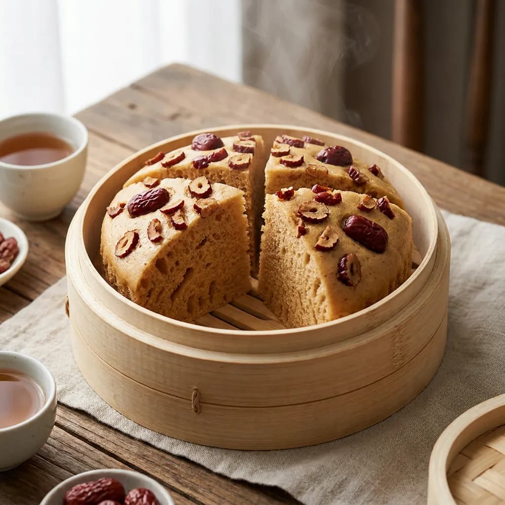 Chinese Steamed Brown Sugar Lazy Cake