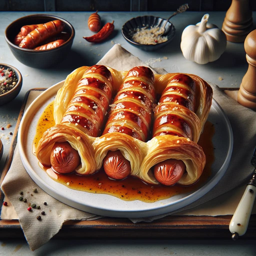 Chipolata épicée en pâte feuilletée