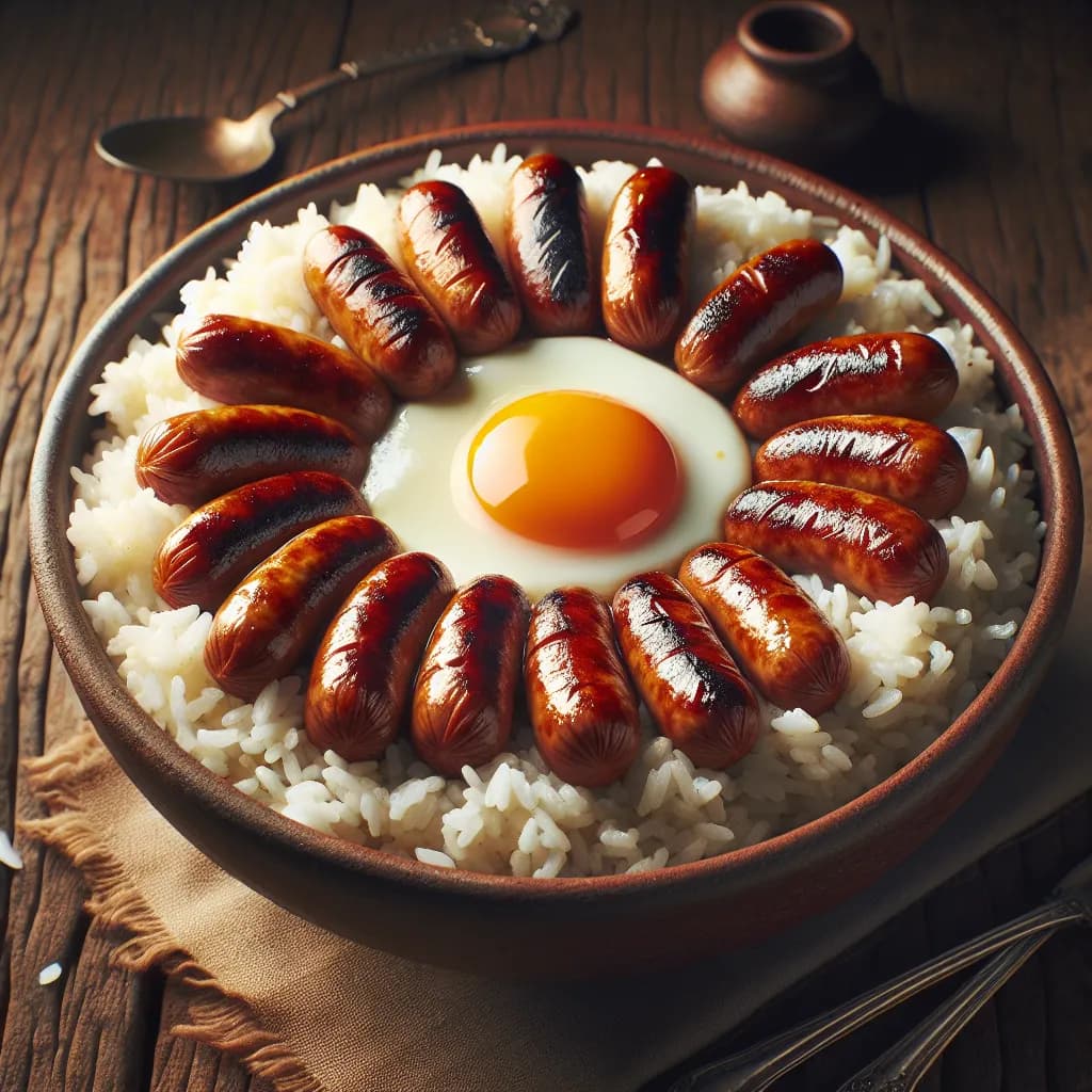 Chipolata and Egg Rice Bowl