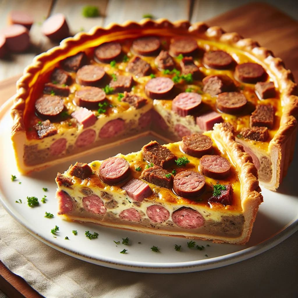 Chipped Beef and Sausage Quiche