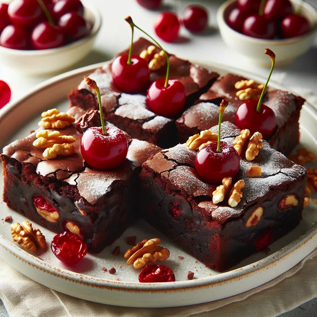 Chocolate Cherry Walnut Brownies