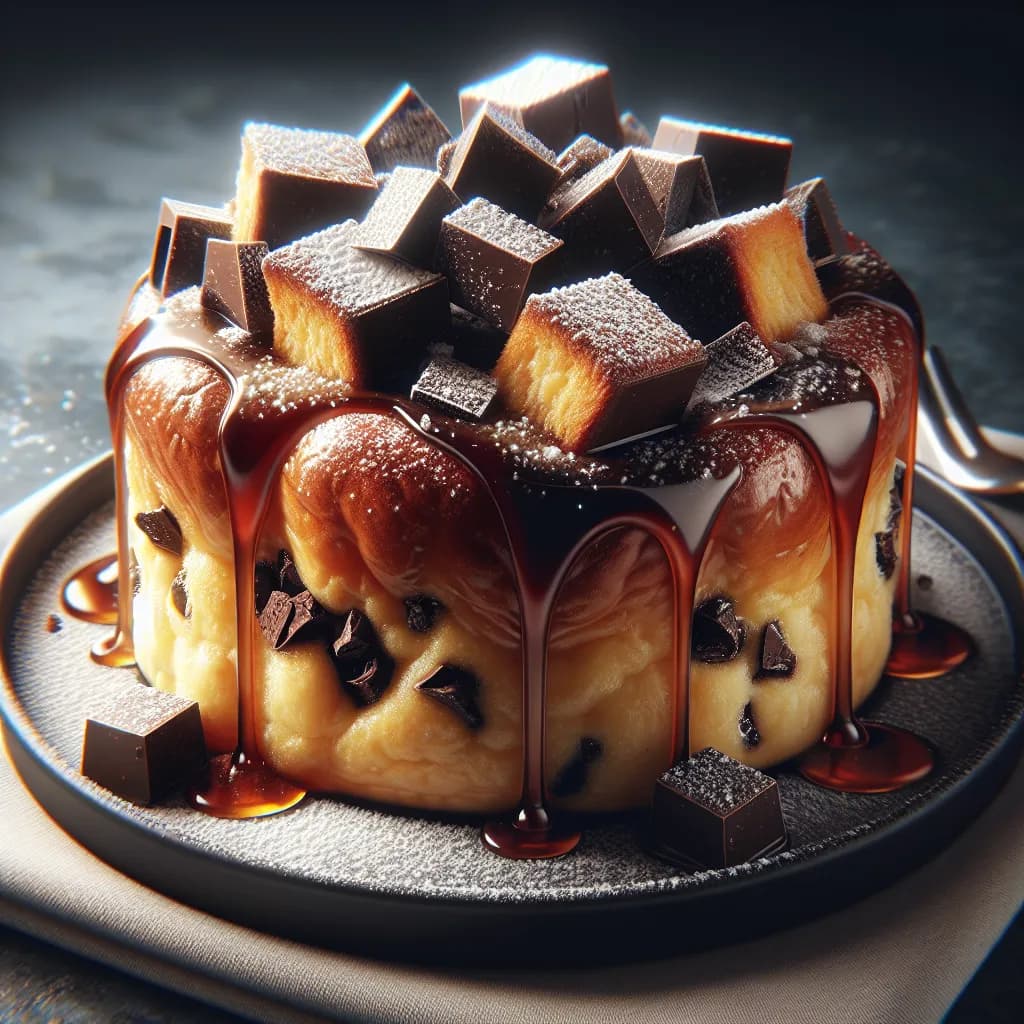 Chocolate Chunk Brioche Bread Pudding
