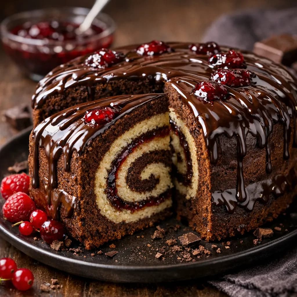 Chocolate Pi Swirl Cake