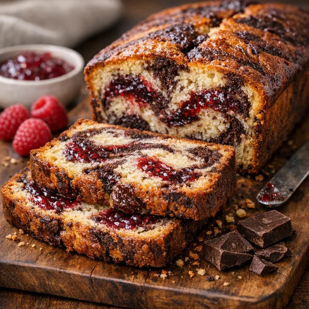 Chocolate Raspberry Marble Loaf