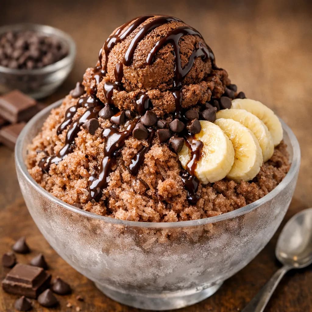 Chocolate Snowy Ice Cream Shaved Ice