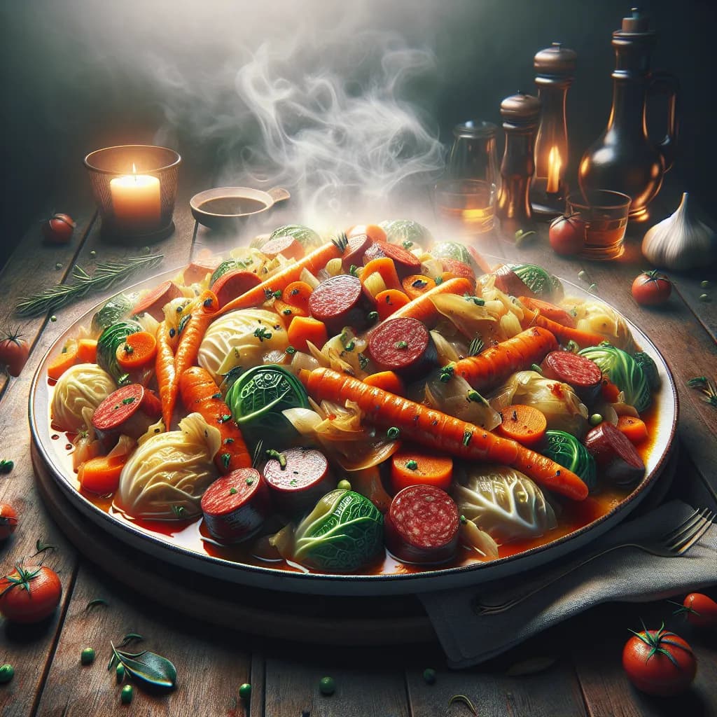 Chou Blanc et Carottes à la Saucisse Fumée