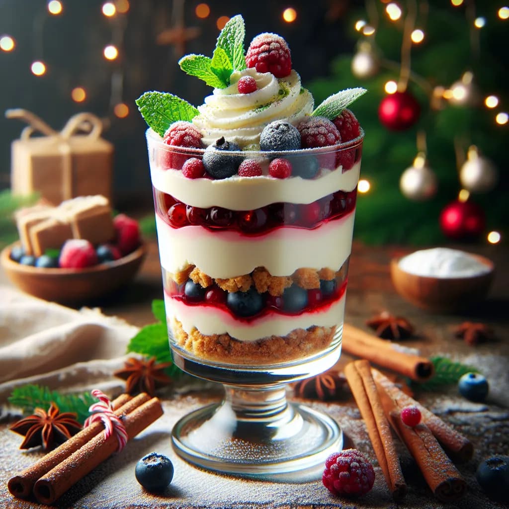 Christmas Berry Cheesecake Parfait