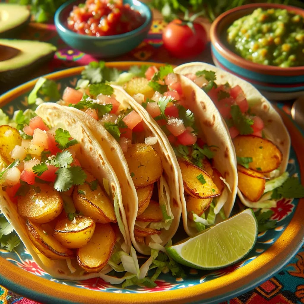 Cilantro Garlic Potato Tacos