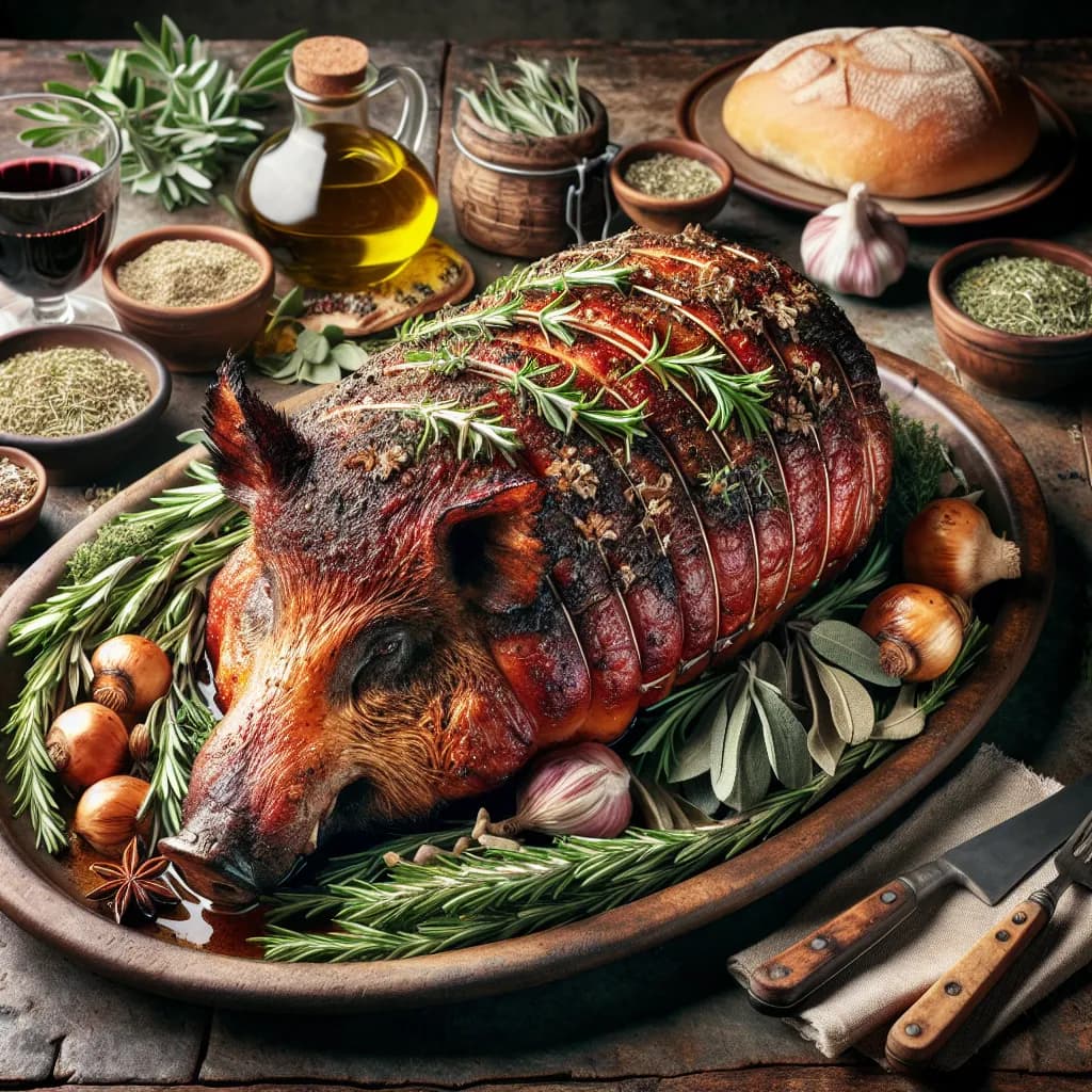 Cinghiale al Forno con Erbe Aromatiche