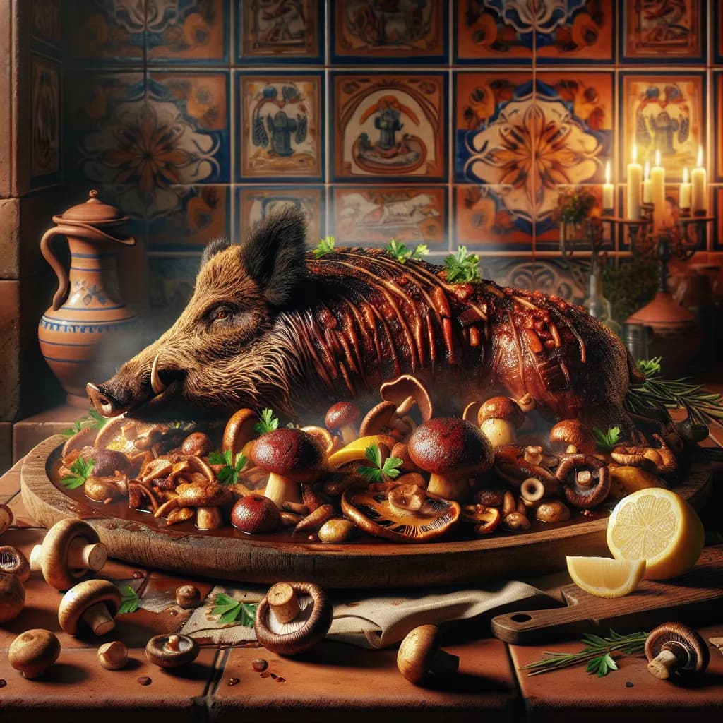 Cinghiale al Forno con Funghi