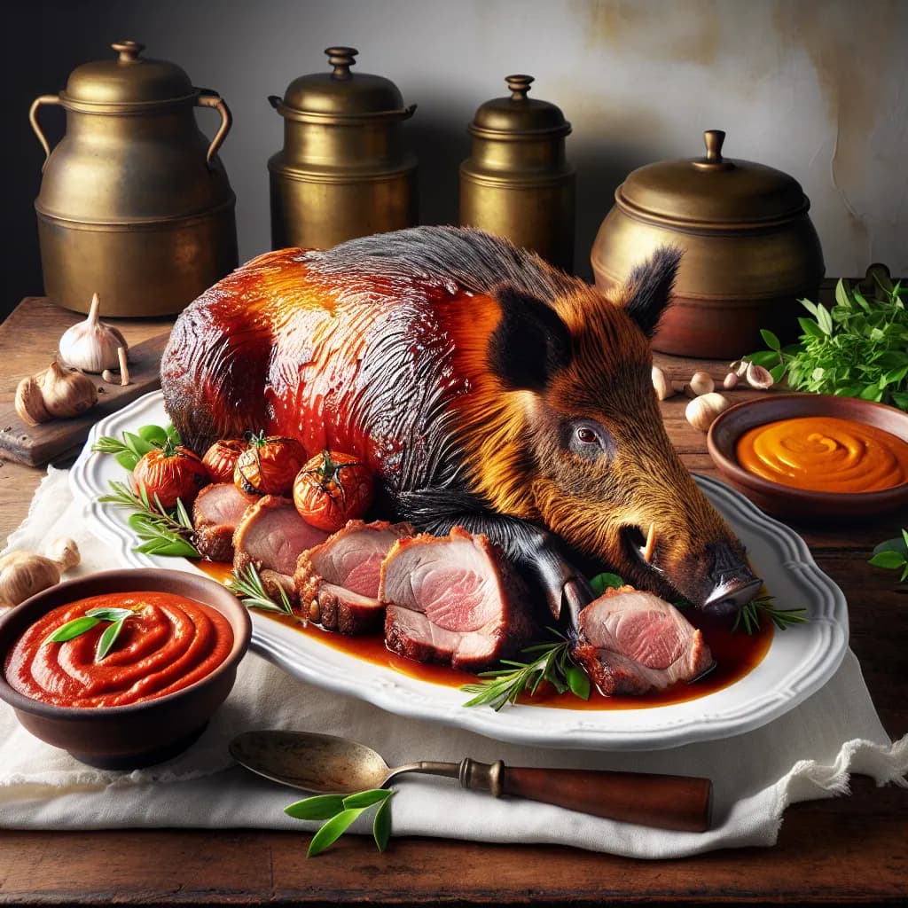 Cinghiale al Forno con Salsa di Pomodoro