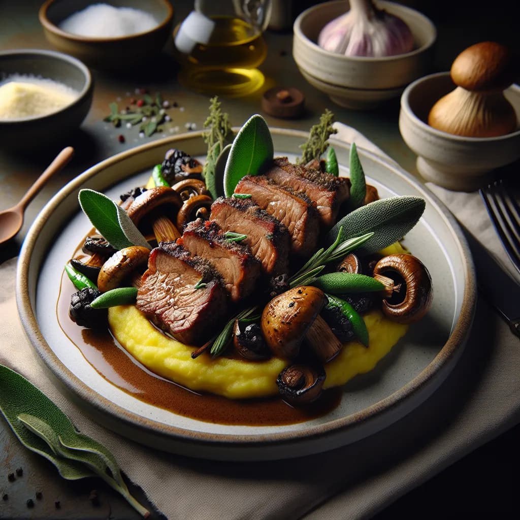 Cinghiale alla Cacciatora con Polenta